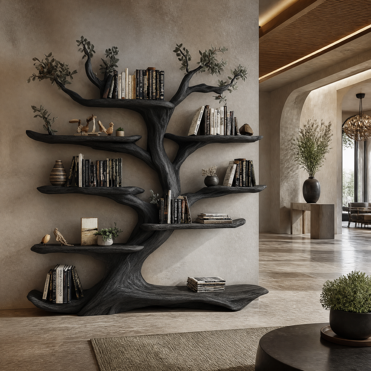 Arborelle Sculpted Solid Wood Tree Bookshelf