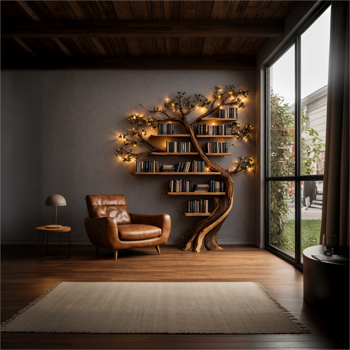 Rustic Tree Bookshelf