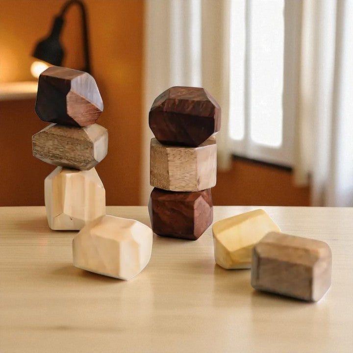 Wooden Stacking Stones Balance Set, 9 Pieces
