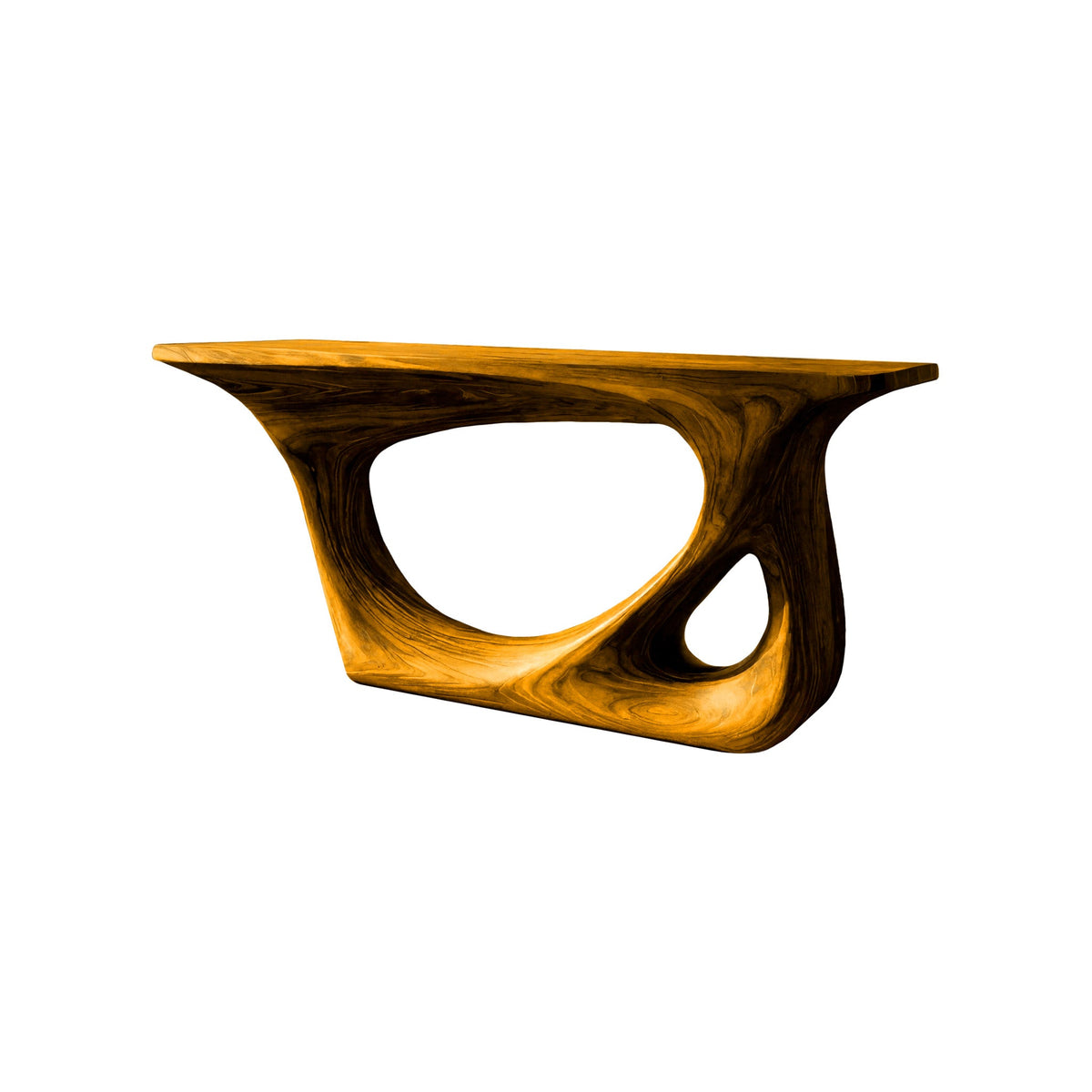 Virel Sculpted Solid Wood Console Table