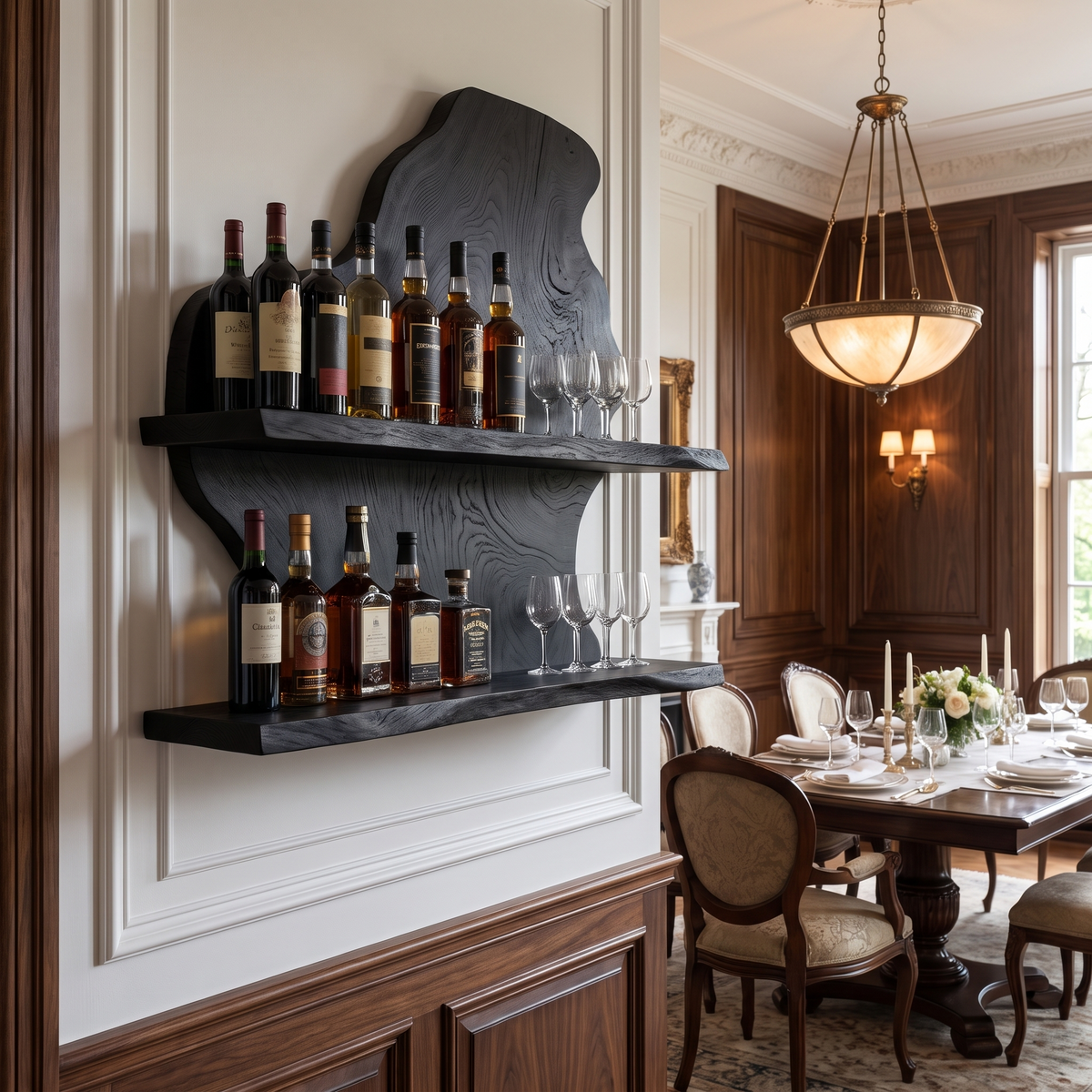 Wynthorne Live Edge Handcrafted Floating Wine Shelf