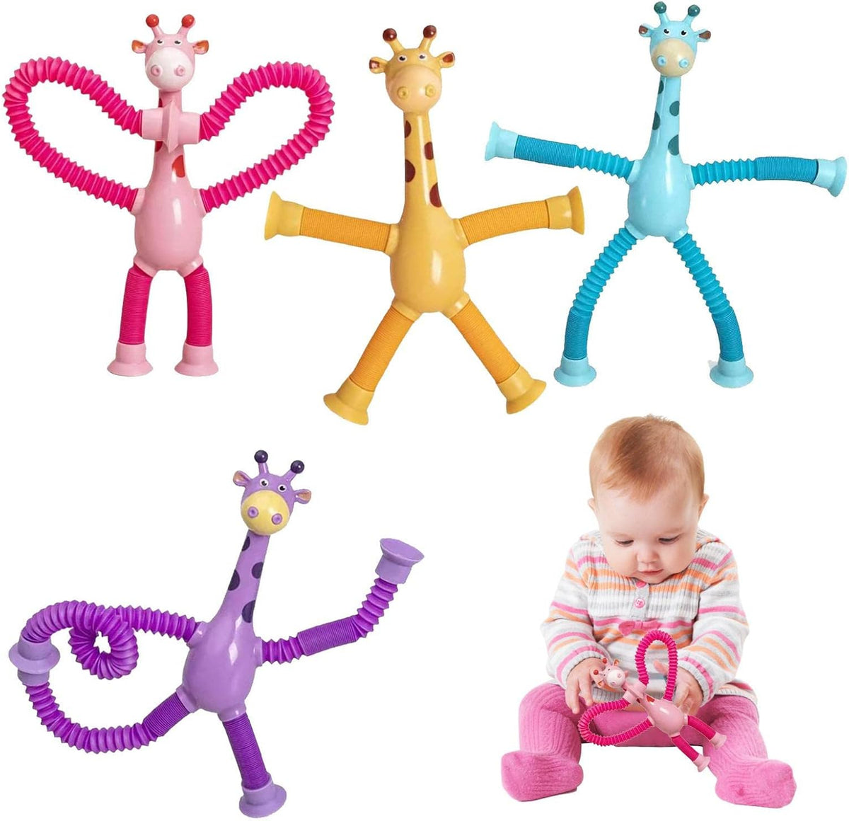 Giraffe Fidget Toy Set with Bendy Twistable Arms and Legs – view 2