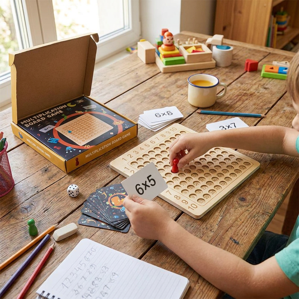 Educational Multiplication Board Game for Kids