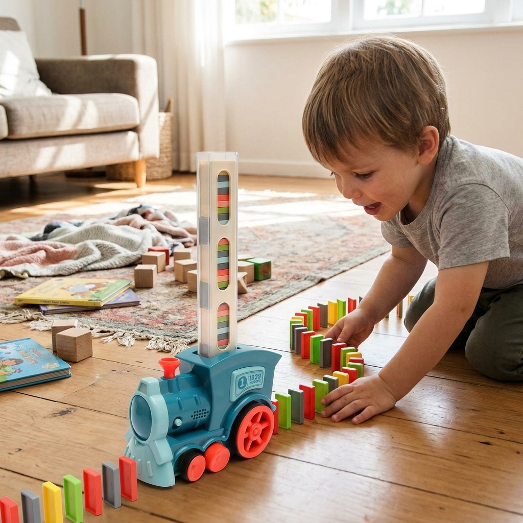 Domino Train Toy Set, Lays Dominoes Automatically – view 9
