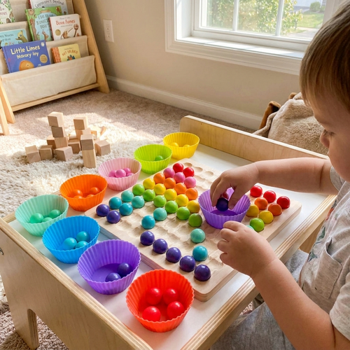 Bead Strategy Board Game with Colorful Beads