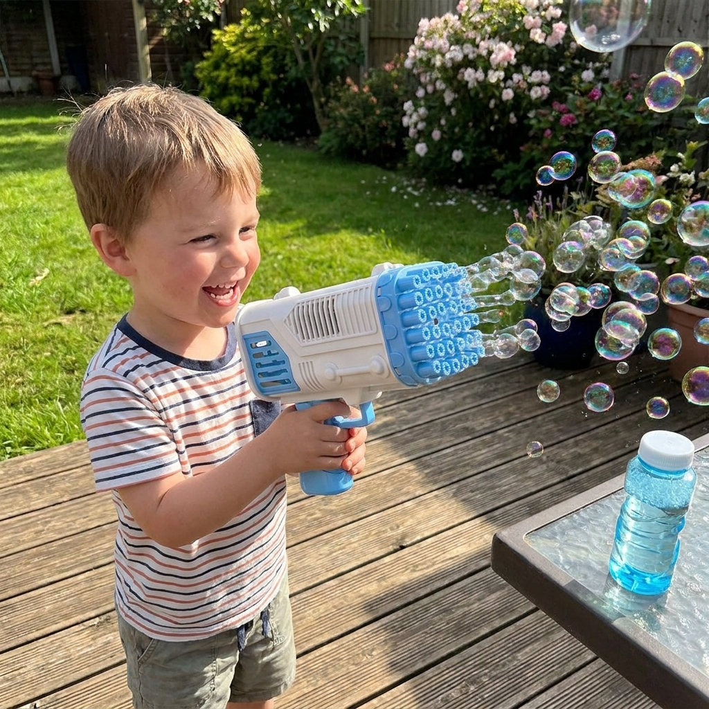 Handheld LED Bubble Machine with Solution Refills – view 11