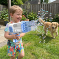 Handheld LED Bubble Machine with Solution Refills