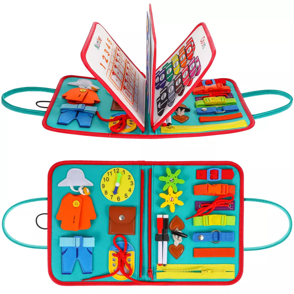 Toddler Busy Book, Quiet Activity Book with Buckles, Zippers, Laces – view 9