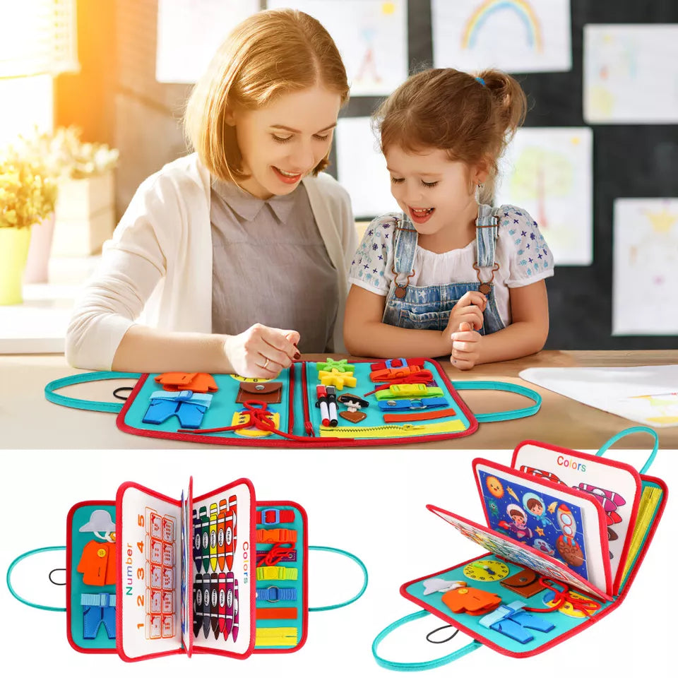 Toddler Busy Book, Quiet Activity Book with Buckles, Zippers, Laces – view 6