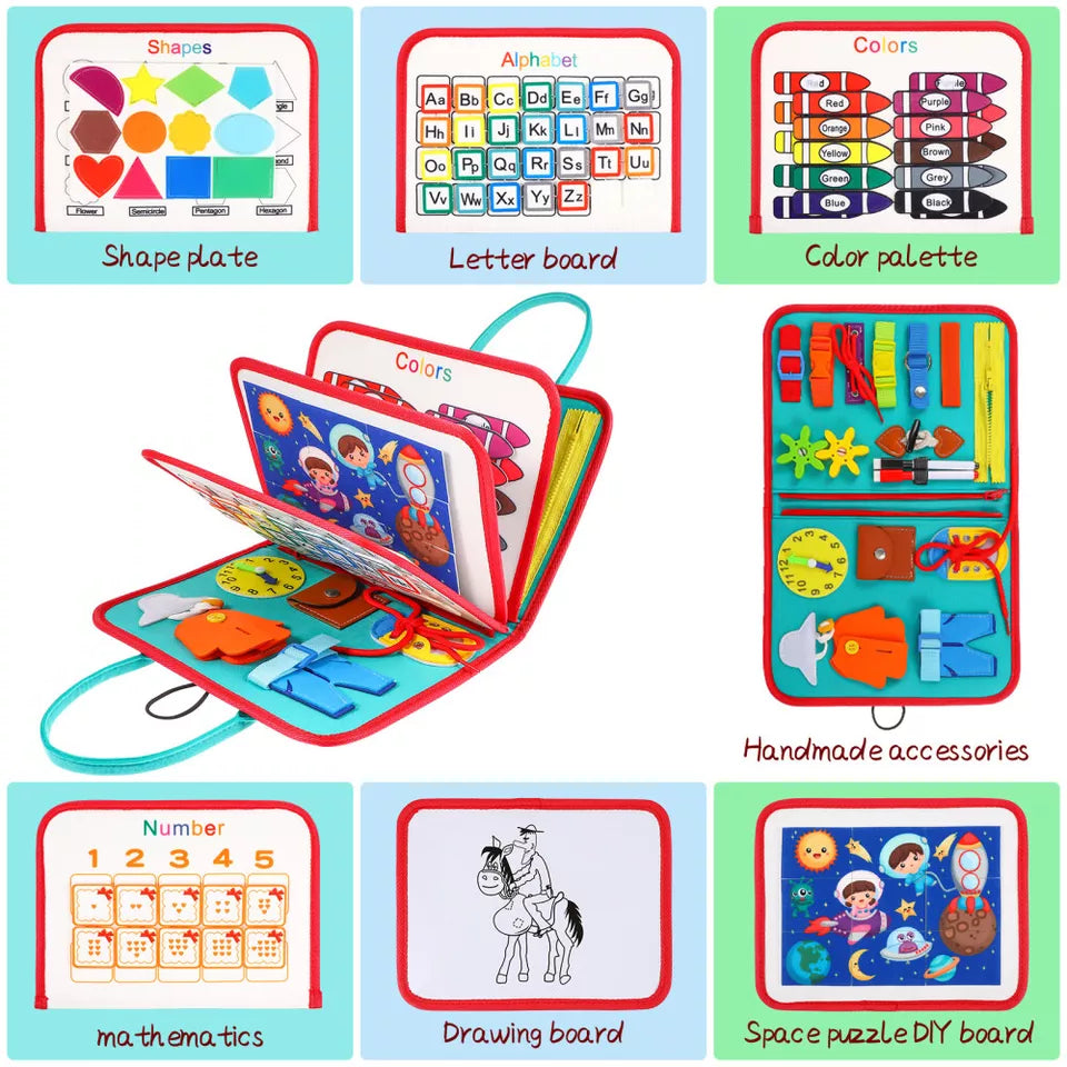 Toddler Busy Book, Quiet Activity Book with Buckles, Zippers, Laces – view 7