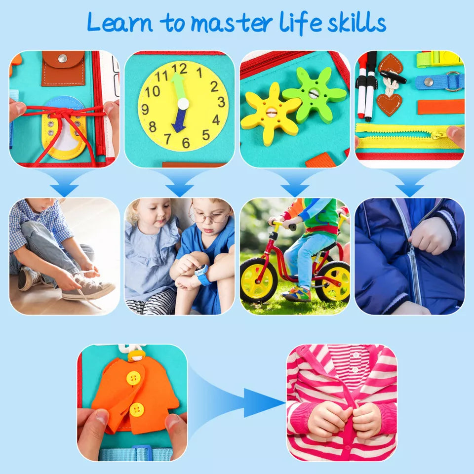 Toddler Busy Book, Quiet Activity Book with Buckles, Zippers, Laces – view 3